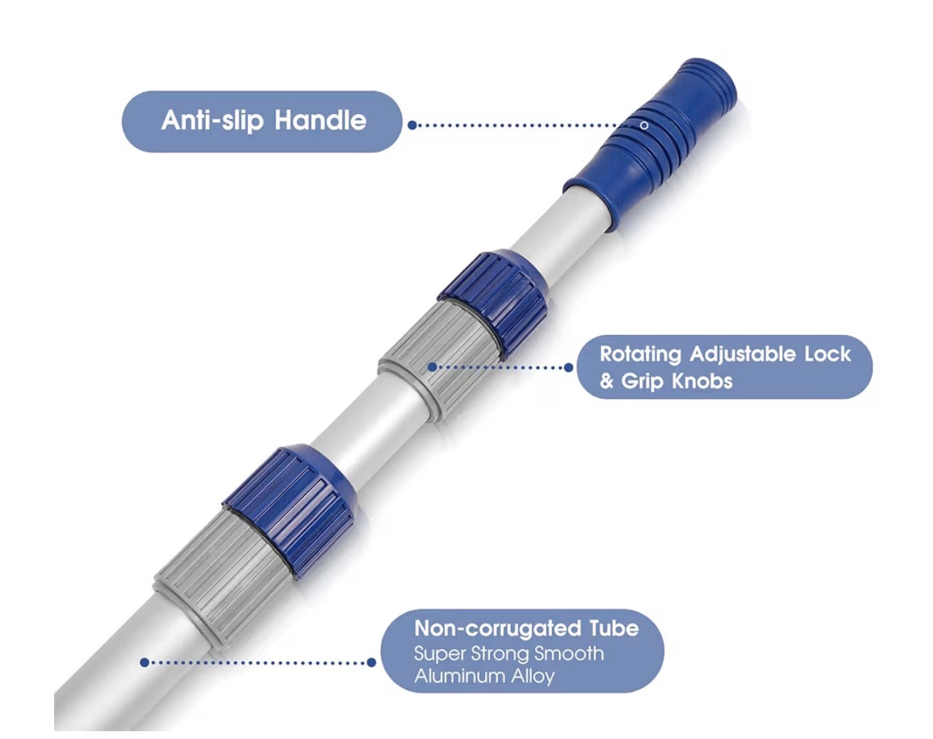 Poolvio 12 FT Telescopic Hot Tub/Swimming Pool Pole