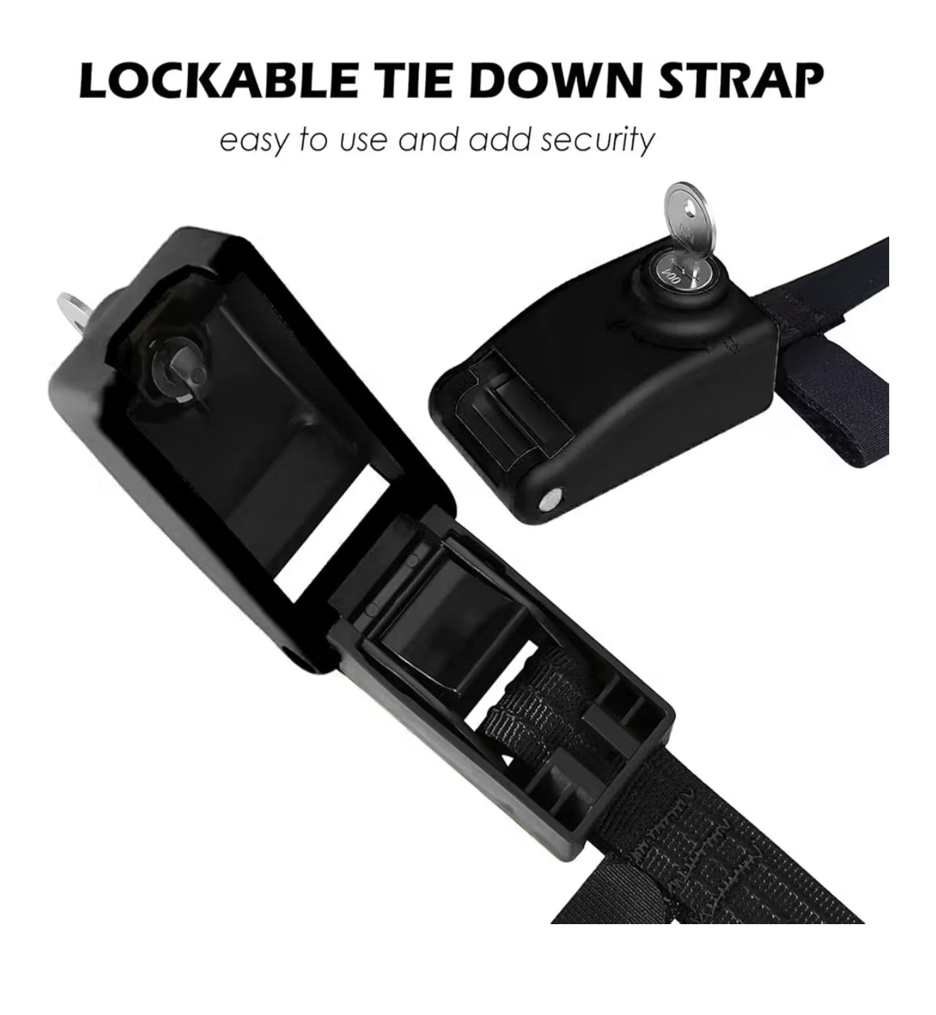 2 Pack Lockable Tie Down Strap, with 3 Stainless Steel Cables, for Hot Tubs, 10 Feet Each