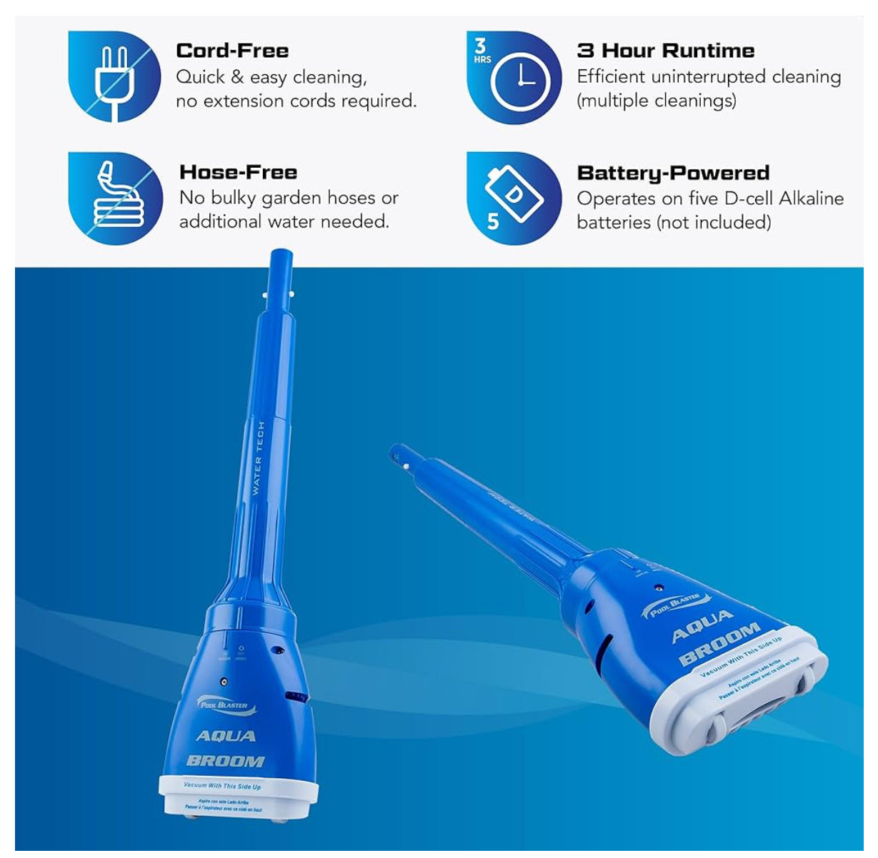 Aqua Broom Cordless Hot Tub Vacuum for Spa