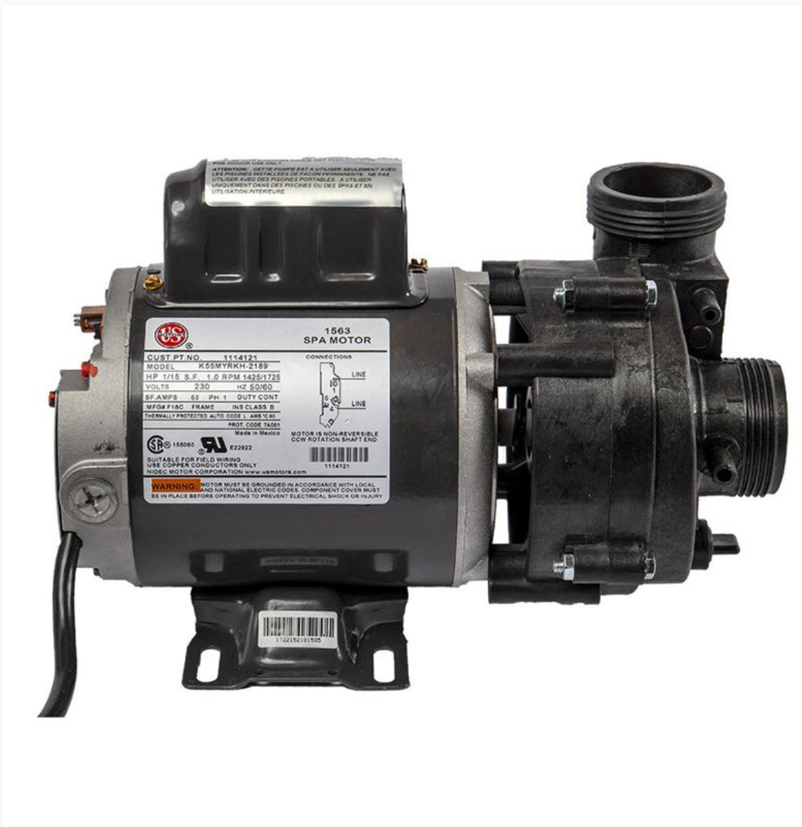 BALBOA CIRC PUMP 230V 0.63A 50/60Hz 1Spd