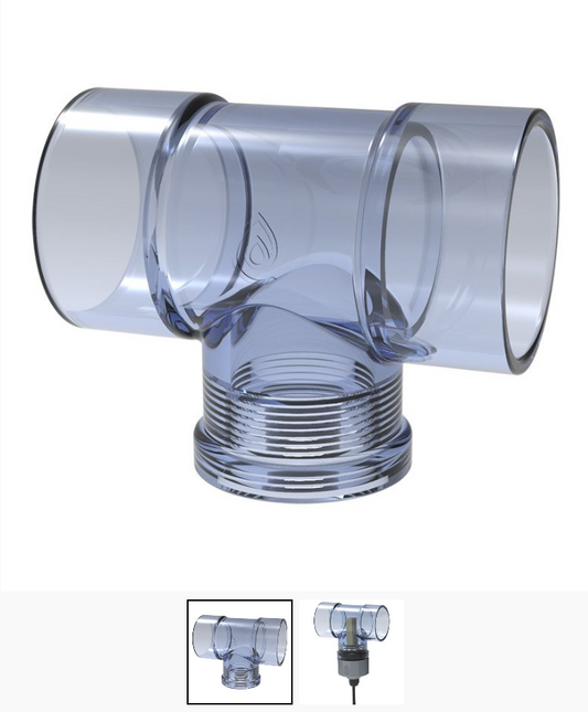 2" CLEAR Blue Tee SKU PLA-85142