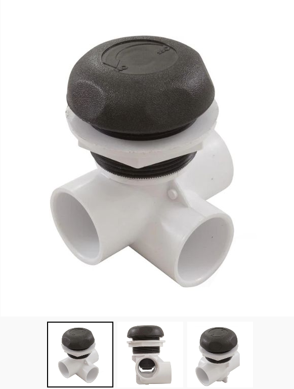 1" Waterway On-Off Neck Jet Valve Horizontal