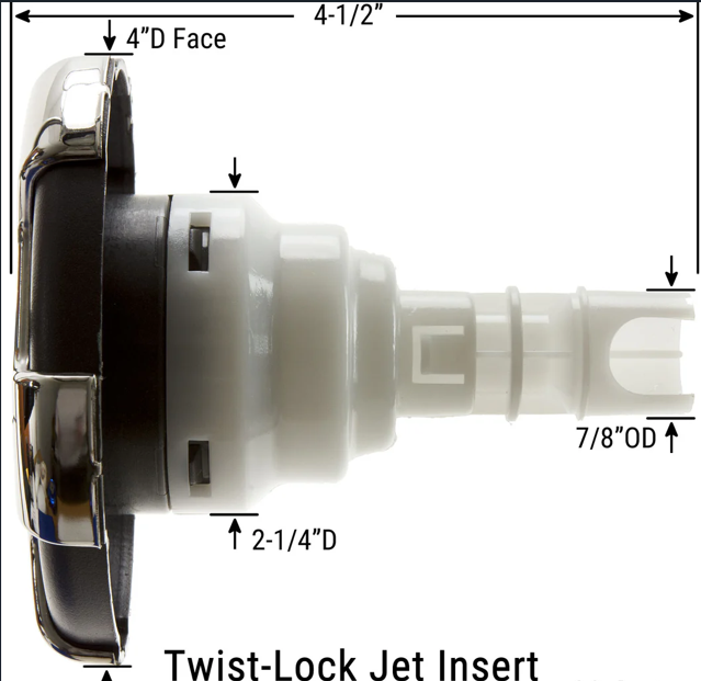 CMP 4" Typhoon Directional Twist-Lock Spa Jet Insert - Crown